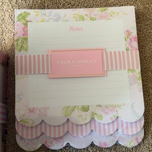 Laura Ashley Pink and Green Floral Scalloped Notepad